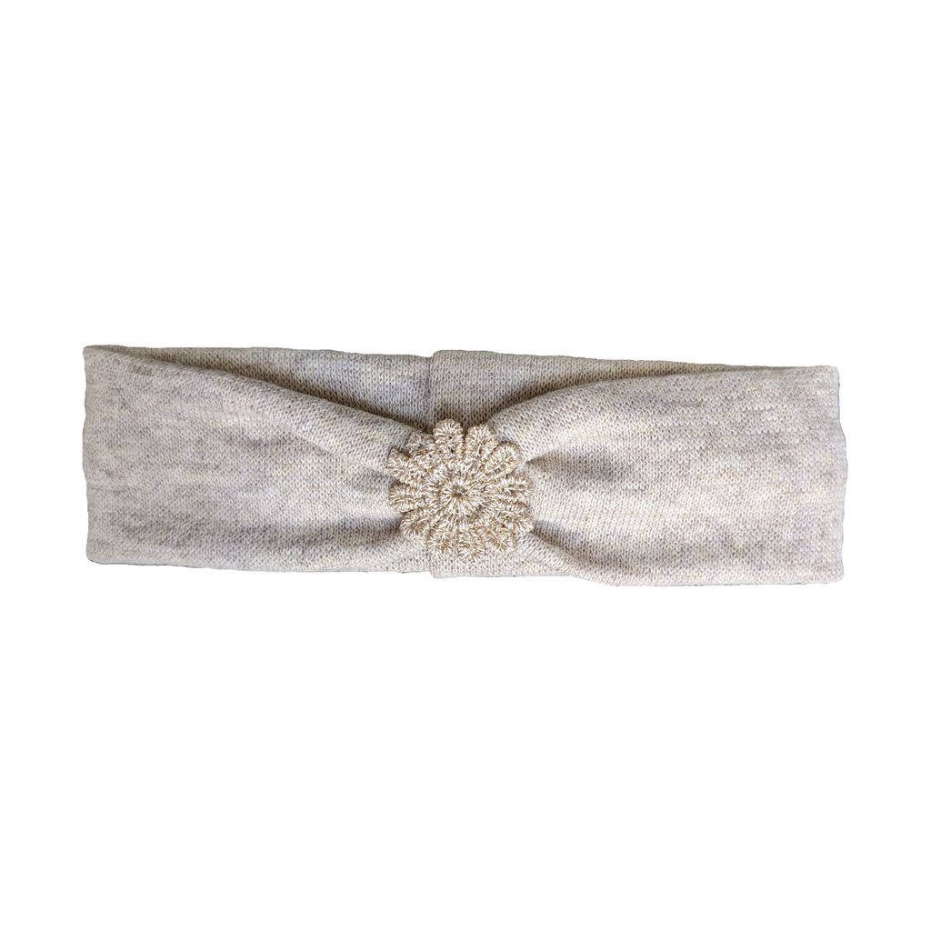 Ootje Kadootje Spitzenhaarband Blume Sand Melange | Babybekleidung Zubehör