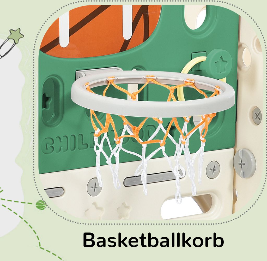 Merax 7 in 1 Kinder Rutsche mit Basketballkorb, Wurfring, Produktbild 7