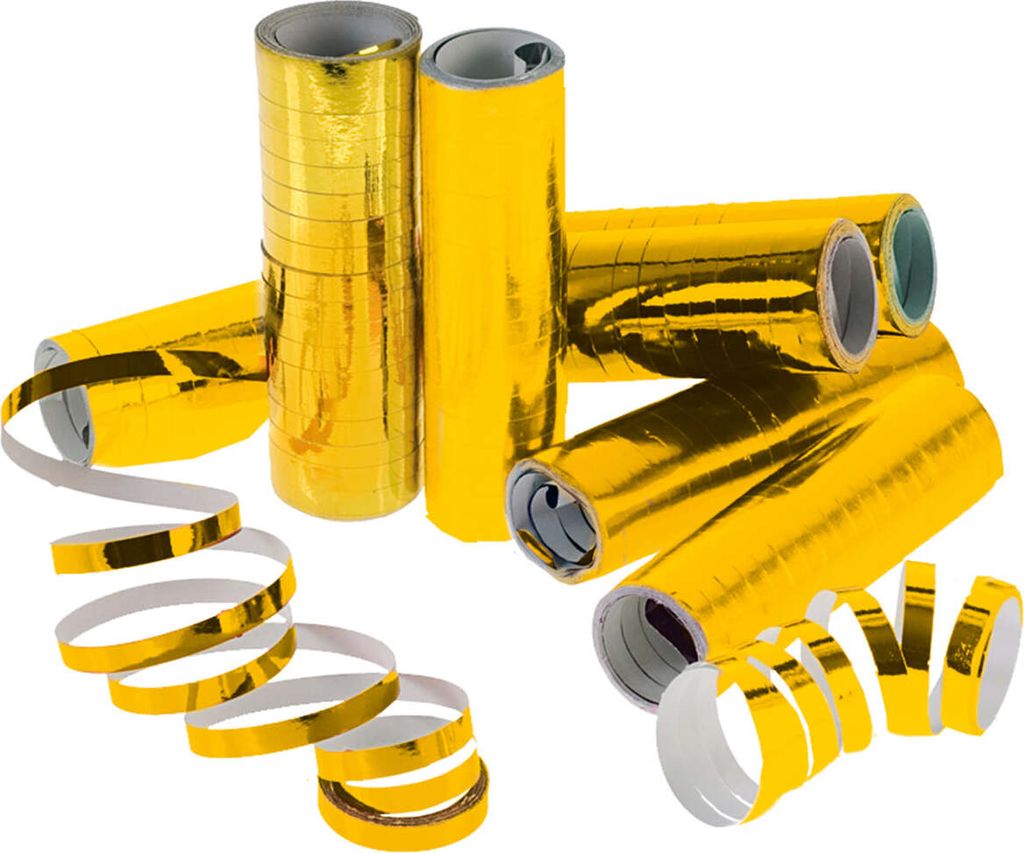 1 Rolle goldene Metallic Party Luftschlangen