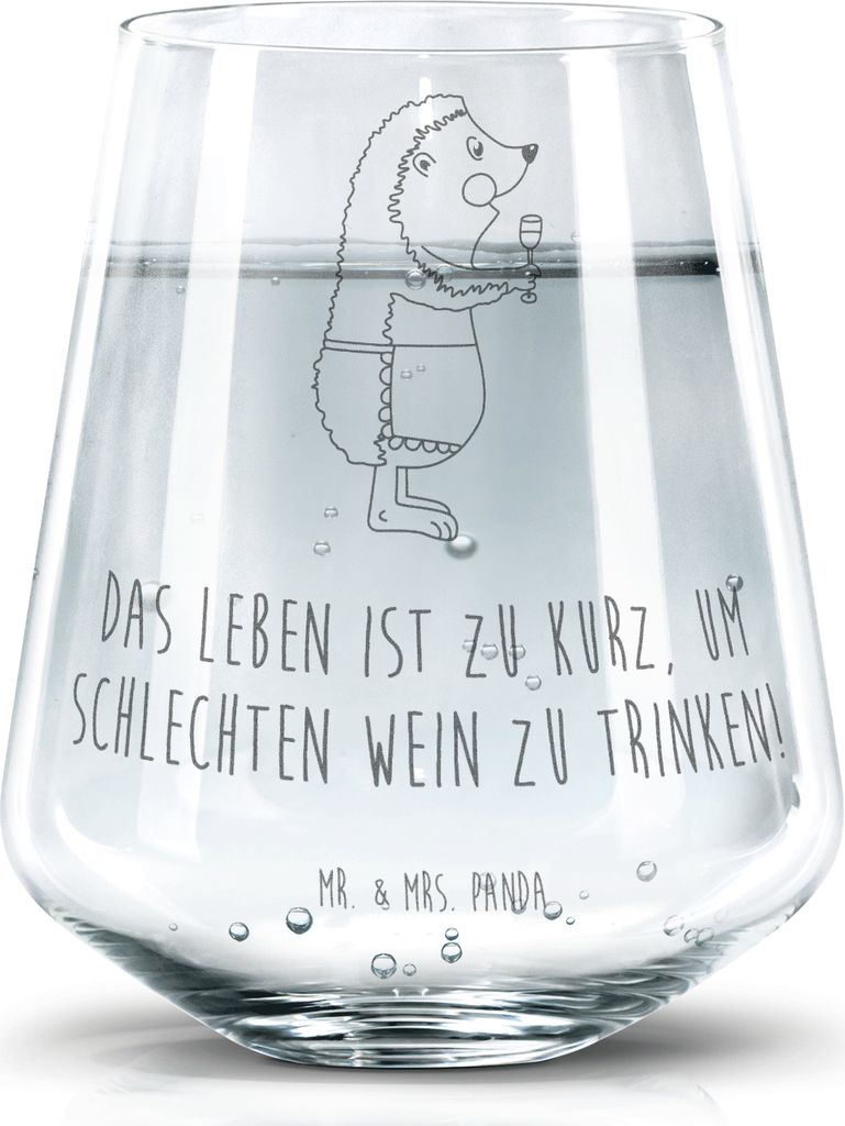 Mr. & Mrs. Panda Glas Igel Wein - Transparent - Geschenk, Produktbild 