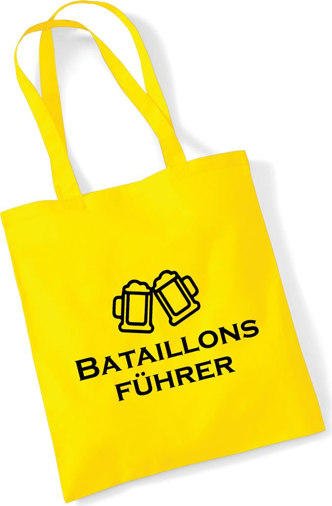 Huuraa Jutebeutel Bataillonsführer Schützenfest 10 Liter Yellow Baumwolle Tasche Geschenkidee