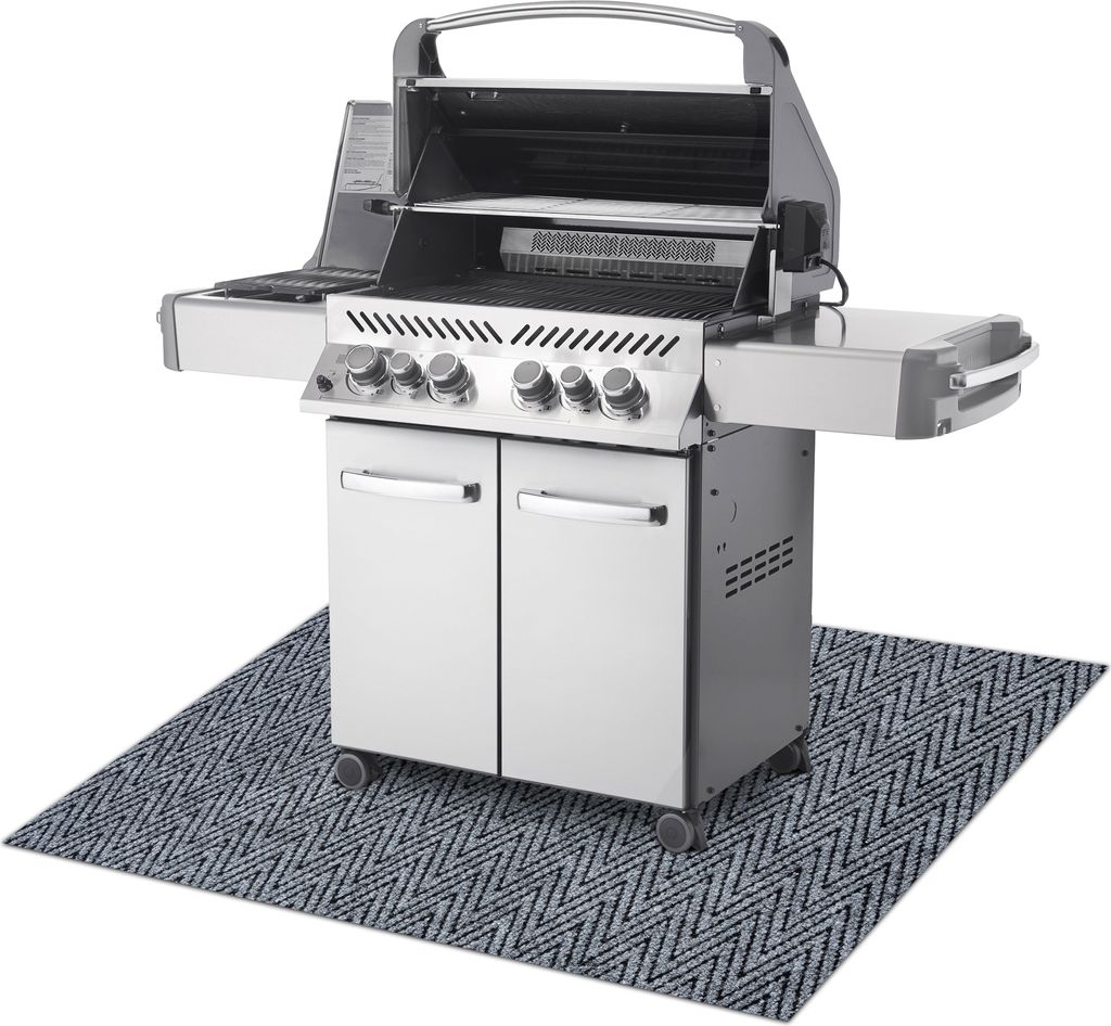 MAGNUS 2954 Grillschutzmatte für Terrasse, draussen - grau Grau 100x120 cm