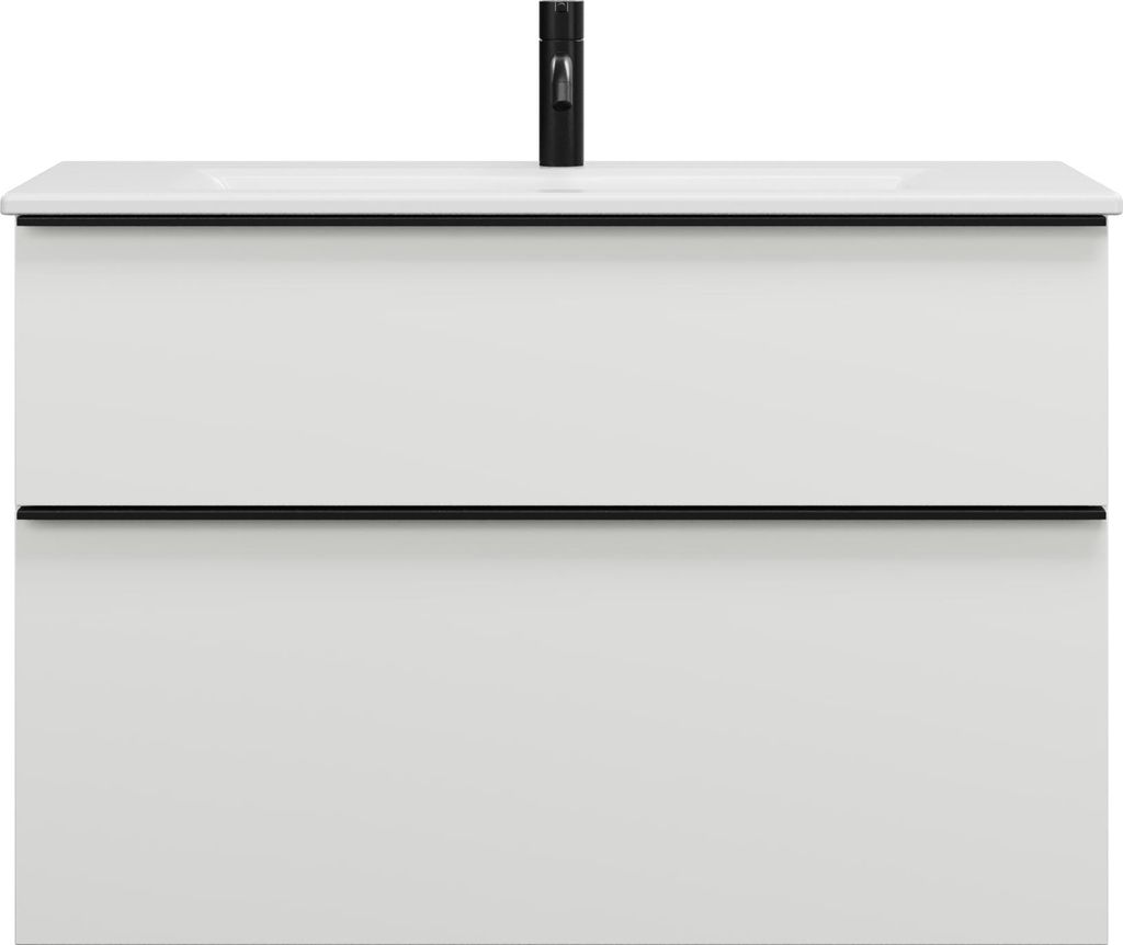 burgbad Eqio Slim Keramik-Waschtisch inklusive Waschtischunterschrank, 920x490x620mm, SHBT092F2009C0001G0252