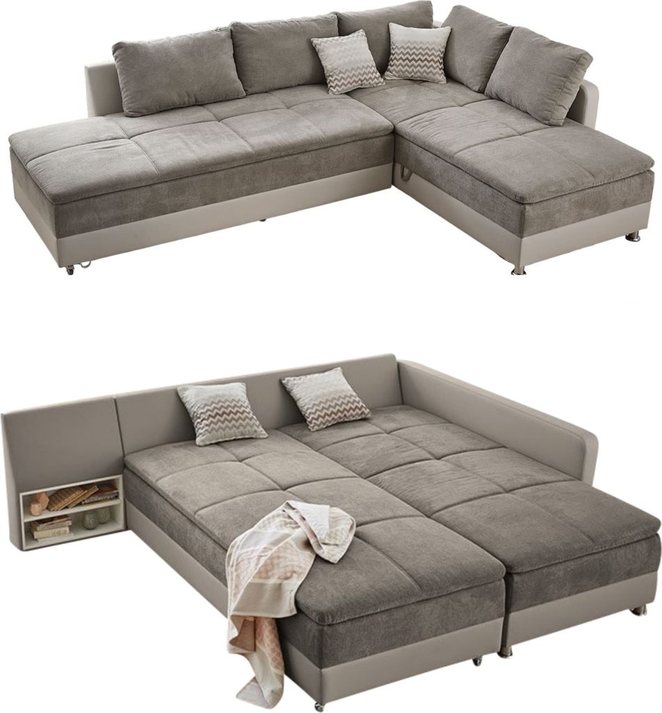 Federkern Ecksofa Doppelbett Dauerschläfer Bettkasten Couch Produktbild 