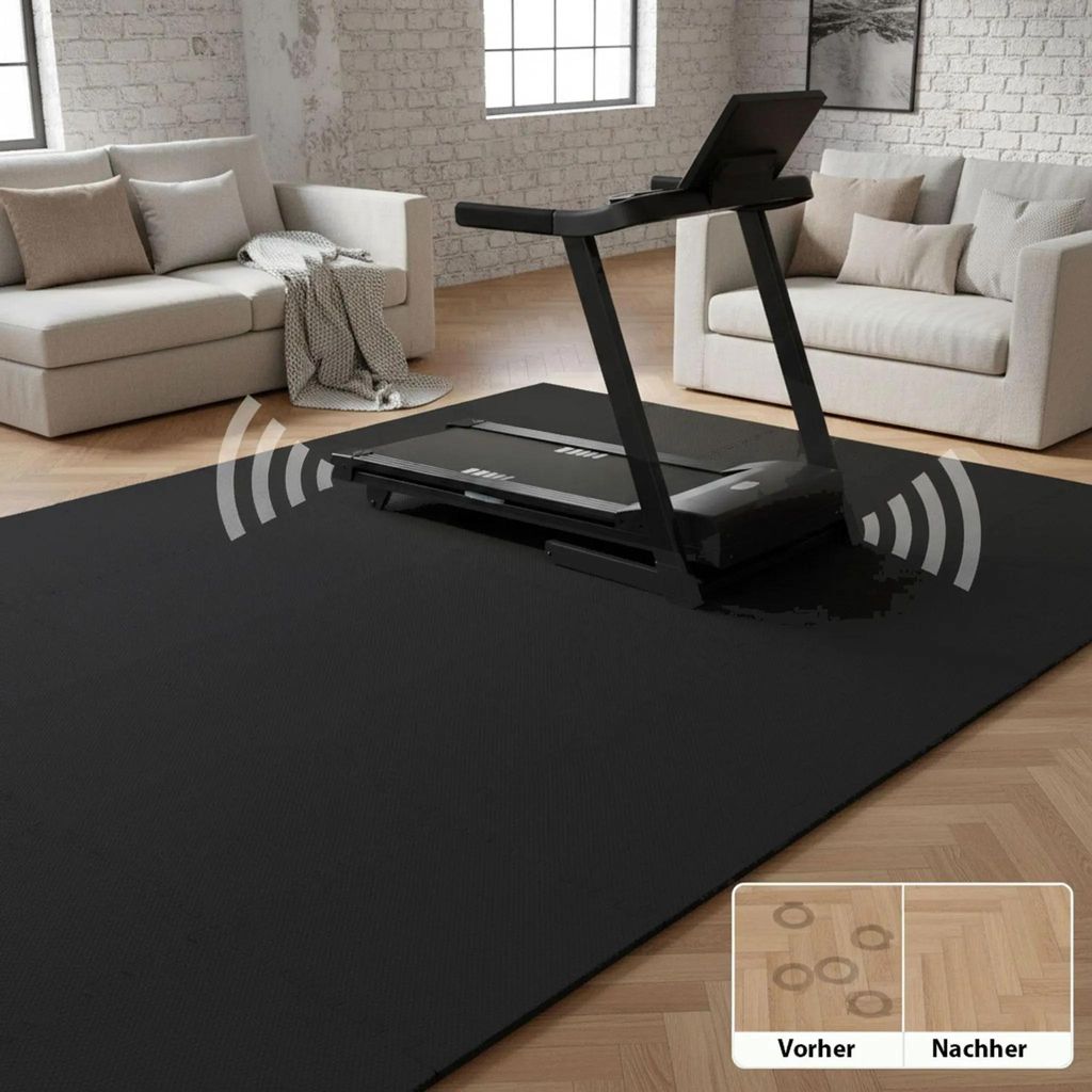 Puzzelmat, sportmat, zwart, 18 matten met rand, 184x94x1 cm Productafbeelding 
