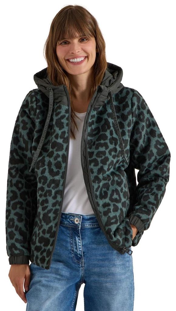 Cecil Jacke mit Wollanteil und Leo-Muster olive night XS Produktbild 