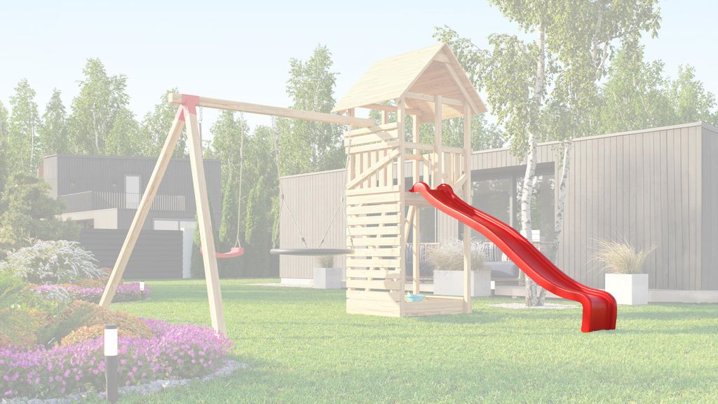 Tabaluga Wellenwasserrutsche schwedenrot B x T x H B 50,5 x Produktbild  KI-generiertes Bild