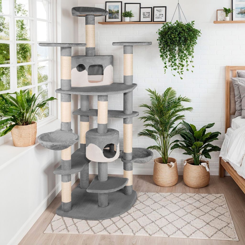 Kratzbaum Nelly 204 cm inklusive Spielkordel und Kippschutz Produktbild 8