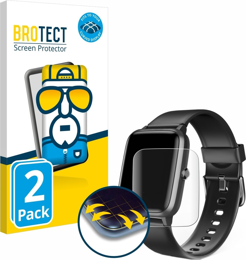 2x BROTECT Fullscreen Schutzfolie für Hama Fit Watch 5910 Produktbild 