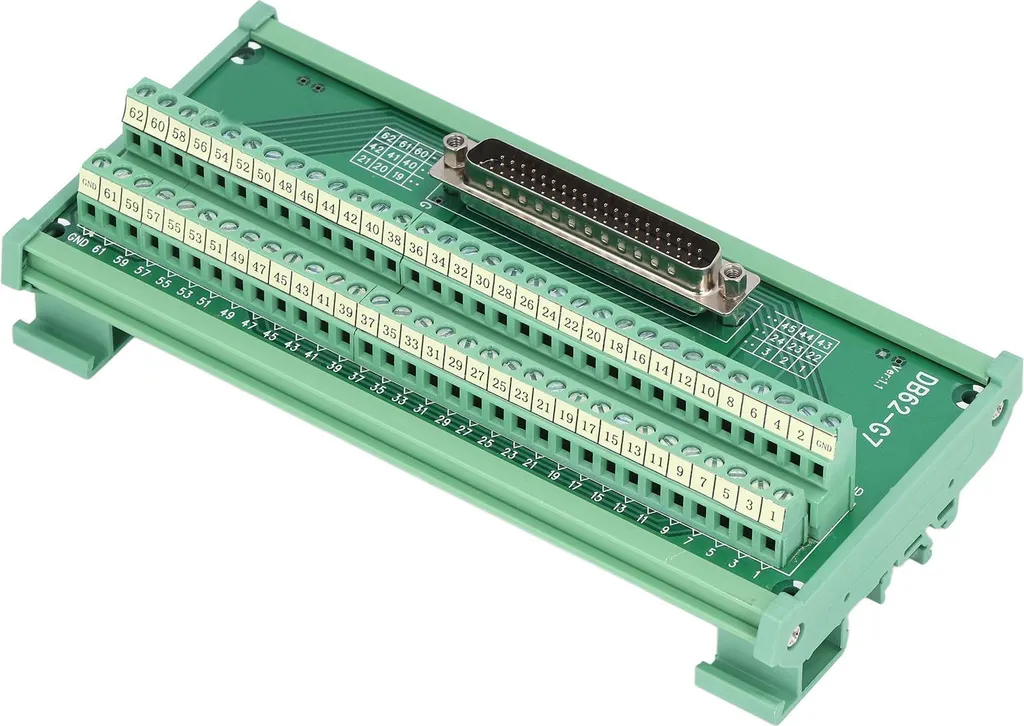 Adaptateur DB62 pour Installation Rail DIN Module Interface 60V DC