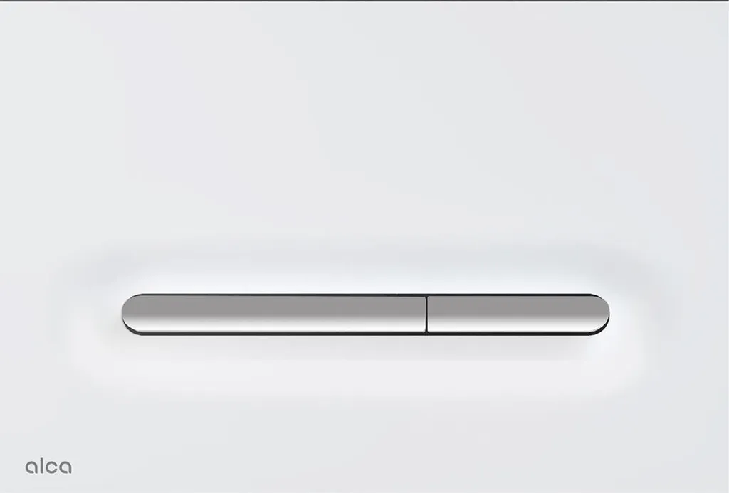 Placca Antibatterica Alcadrain Linka M1876-1 | Bianco Matt e Cromo