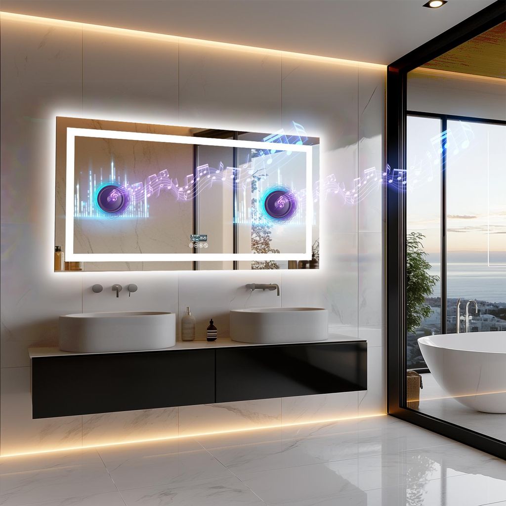 Koupelnové zrcadlo Vrygle LED 120 × 60 cm s osvětlením, Obrázek produktu 