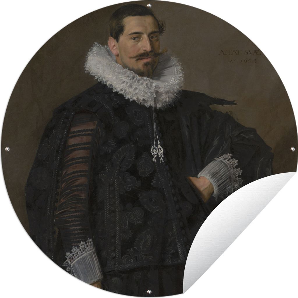 MuchoWow Gartenposter Outdoor-Poster Rund Porträt von Jakob Olykan - Frans Hals Ø 120 cm Gartendeko Rundes Poster draußen