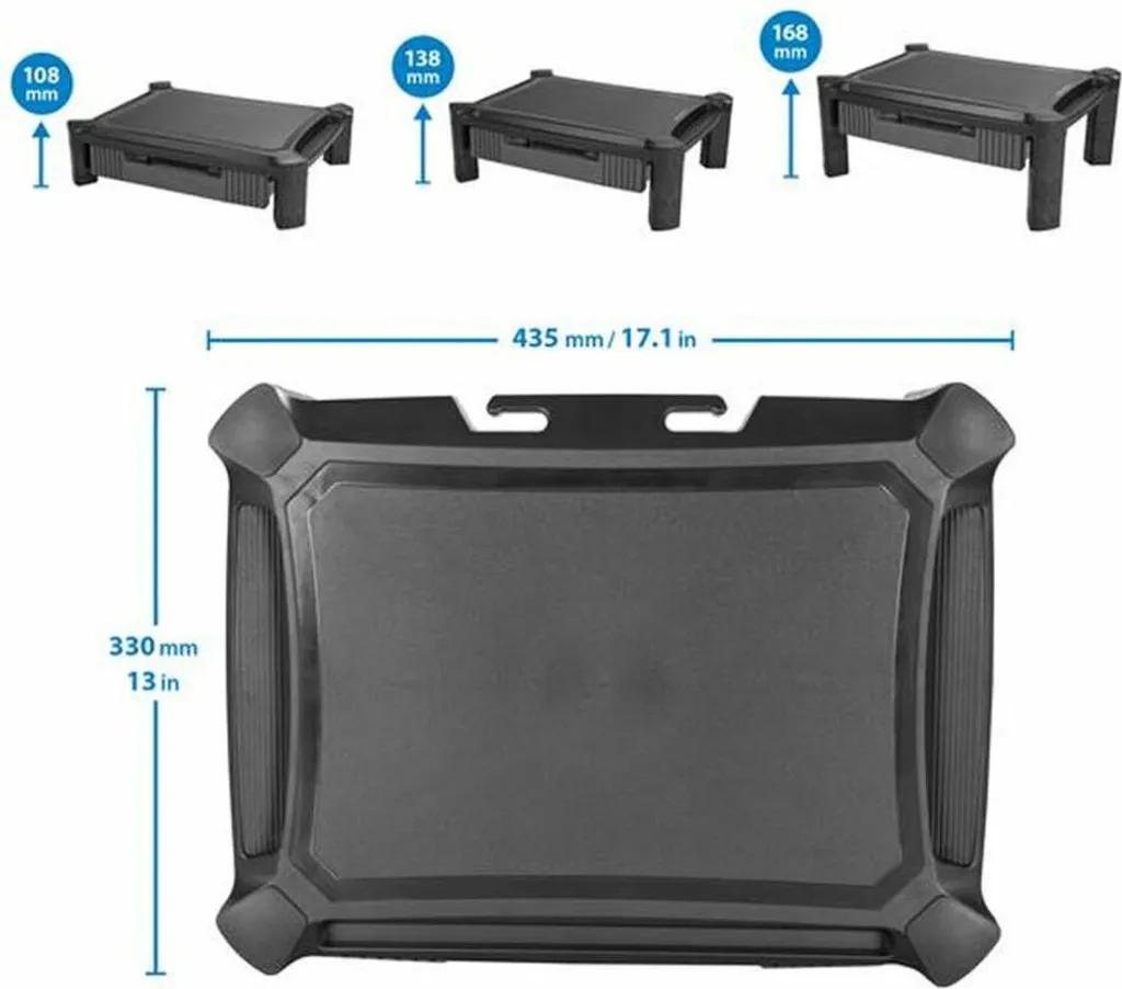 Support de Moniteur Ajustable avec Tiroir Coulissant et Pieds Robustes - 7