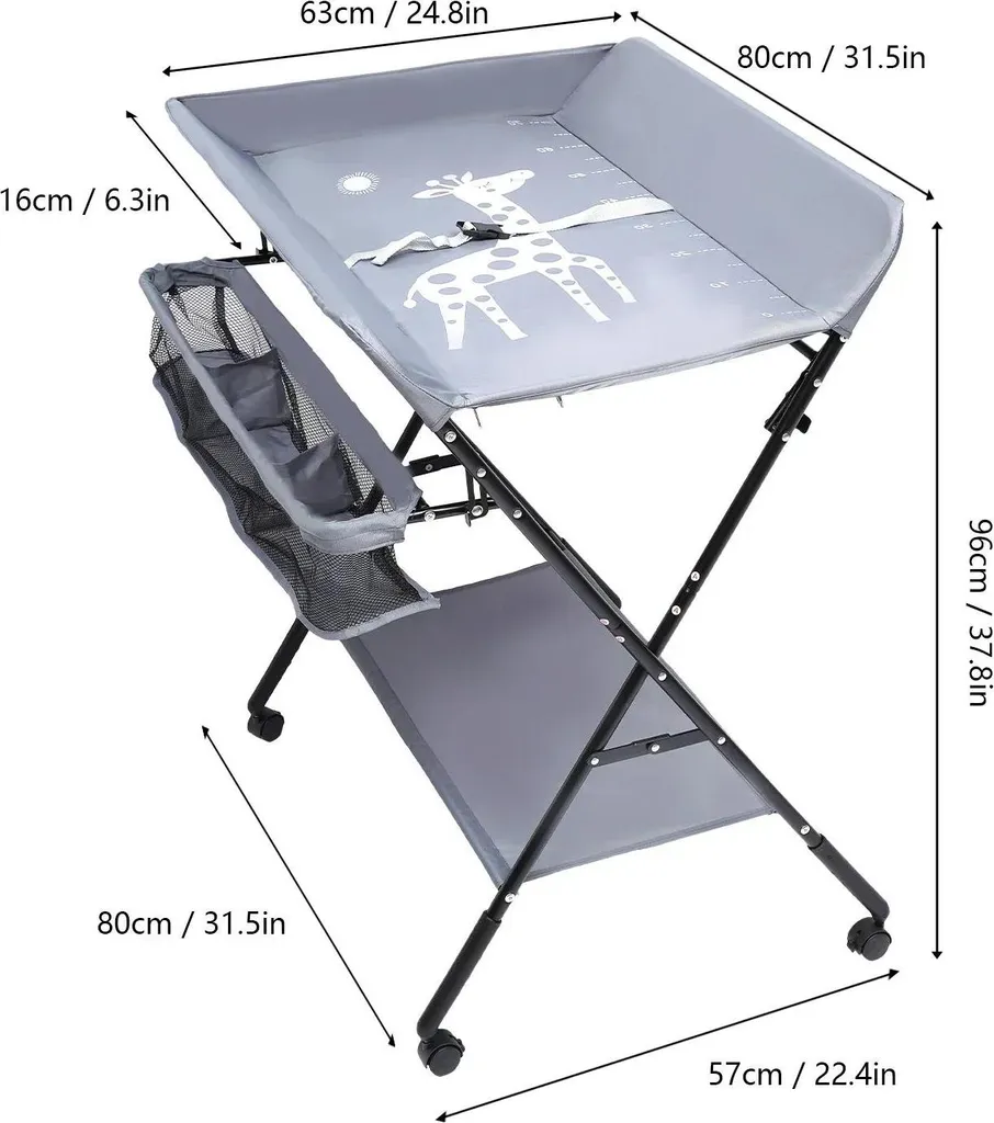 Table à langer ergonomique contre le mal de dos - Pliable et Mobile - 2