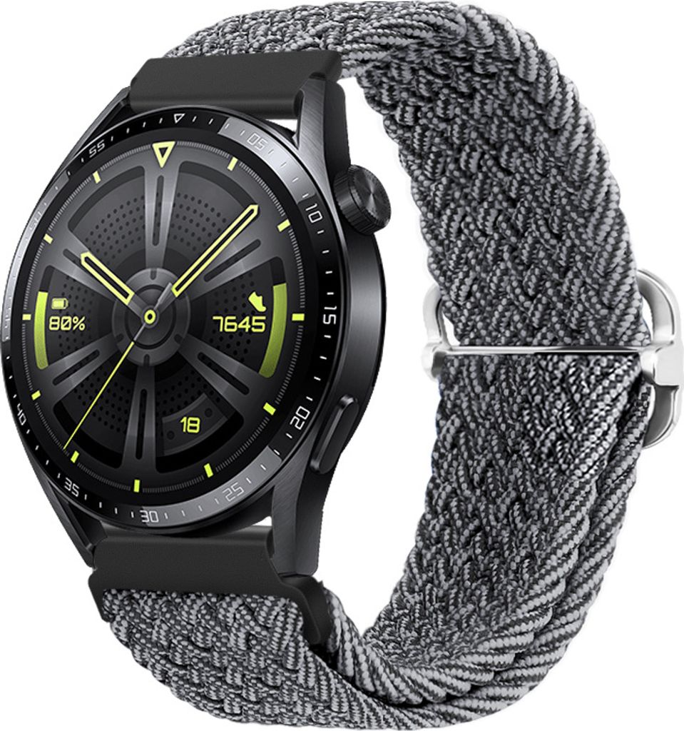 BStrap Braid Nylon armband Huawei Watch GT2 42mm, gray Produktbild 