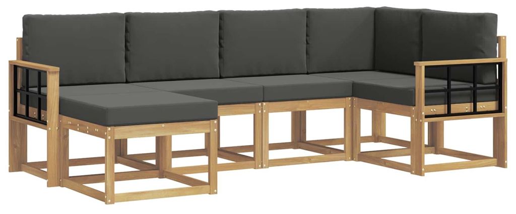 vidaXL Outdoor-Sofagarnitur 6 pcs Weiß und Anthrazit Polyester