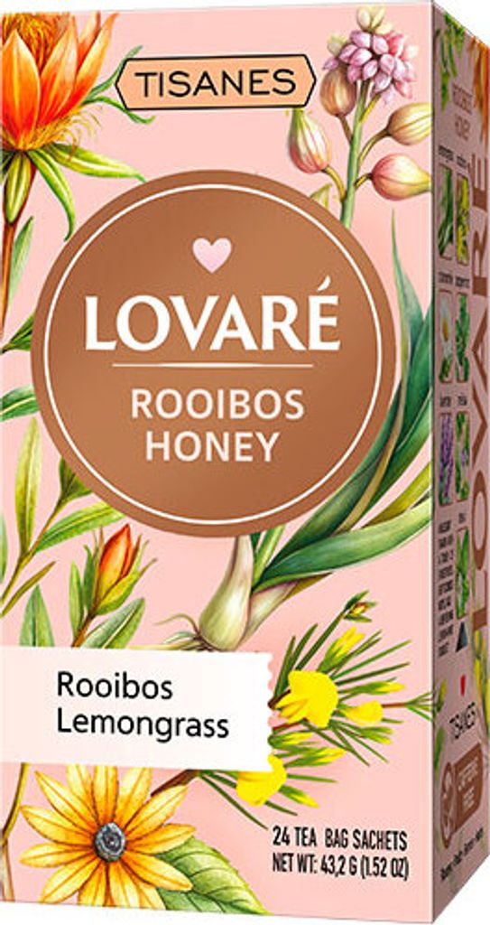 LOVARÉ Rooibos Honig 43,2g (24 Beutel, Kräutertee)