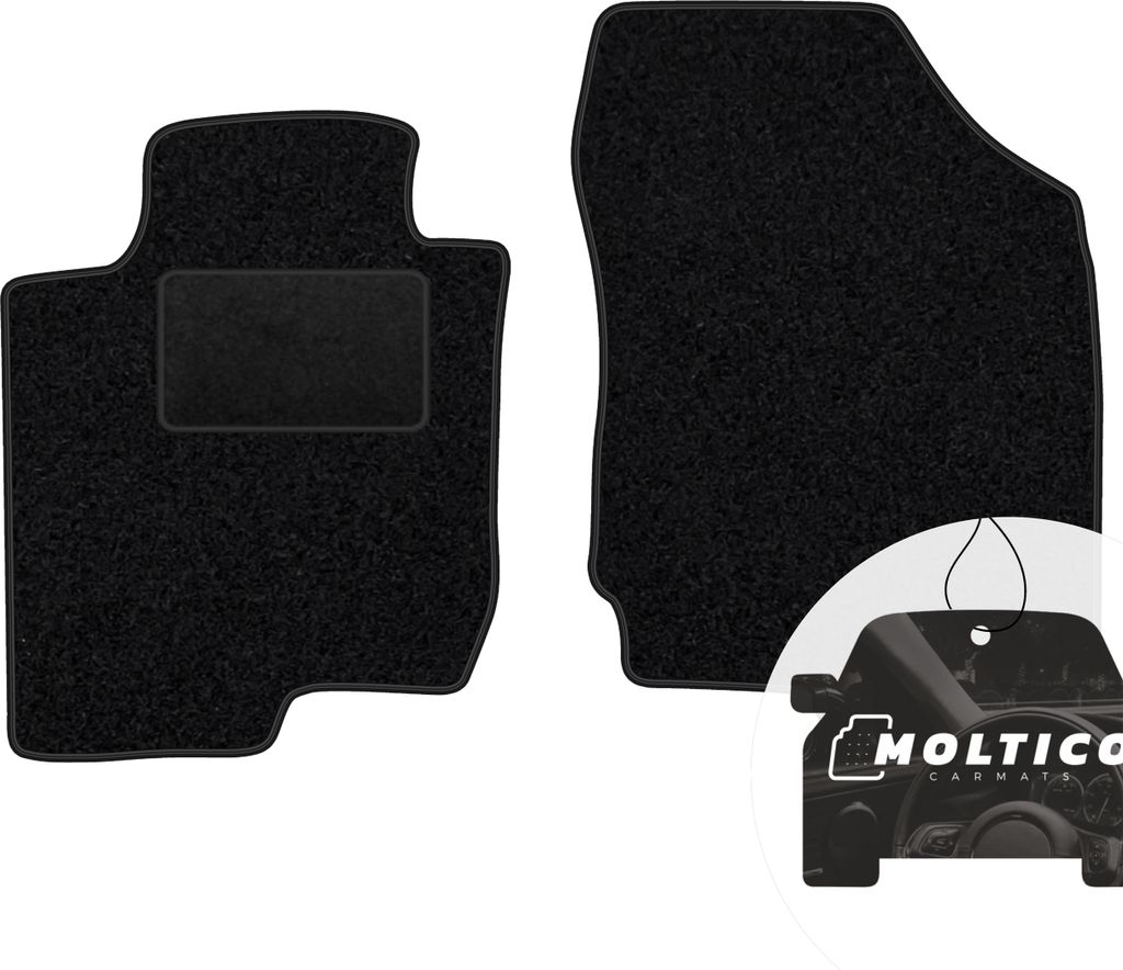 moto-MOLTICO Vorne Fußmatten Auto Velours Autoteppiche Schwarz Automatten Set 2-teilig passend für Kia Magentis 2006-2010