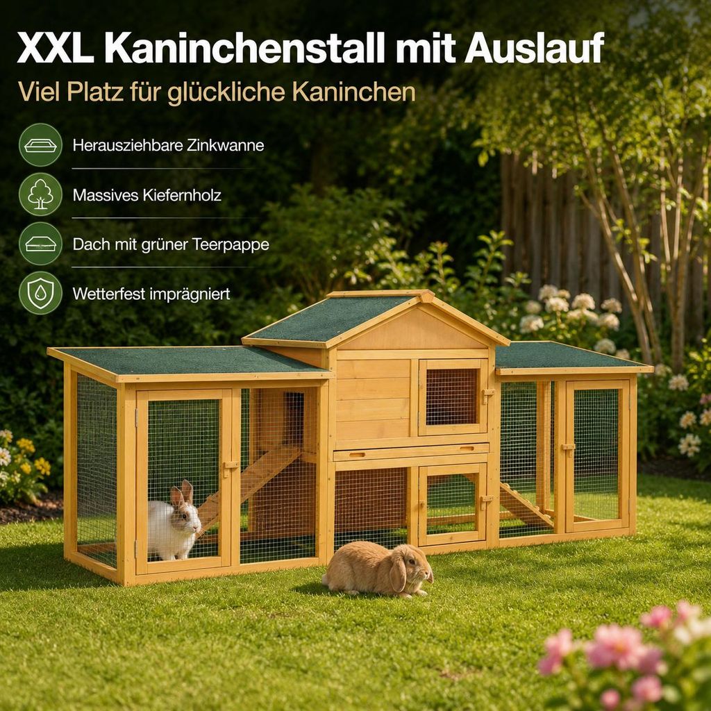 Králičí kotec, králičí stáj, XXL s výběhem Obrázek produktu 