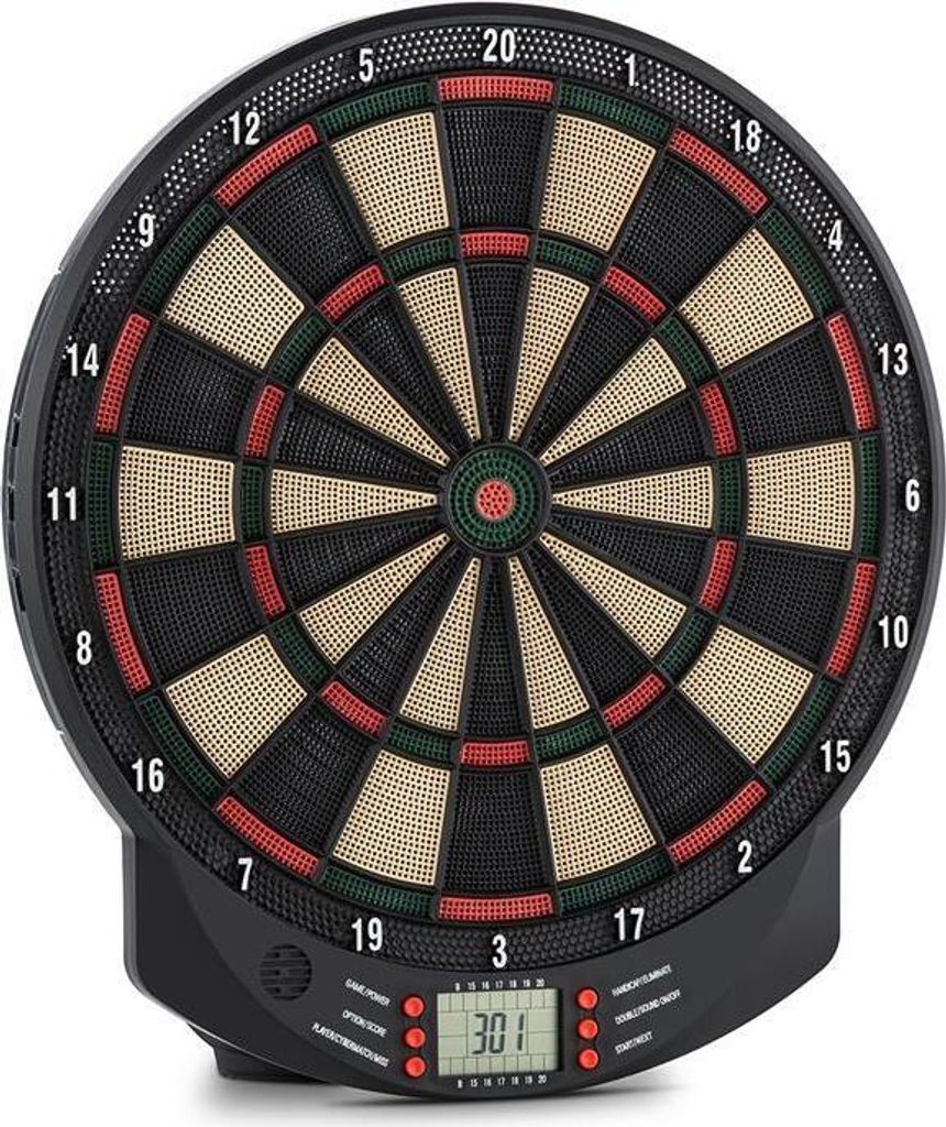 OneConcept Dartomat - Dartautomat, elektronische Dartscheibe, E-Darts, 70 Spielvarianten, bis zu 8 Spieler, virtueller Gegner, LED-Anzeigen, 6 Dart...
