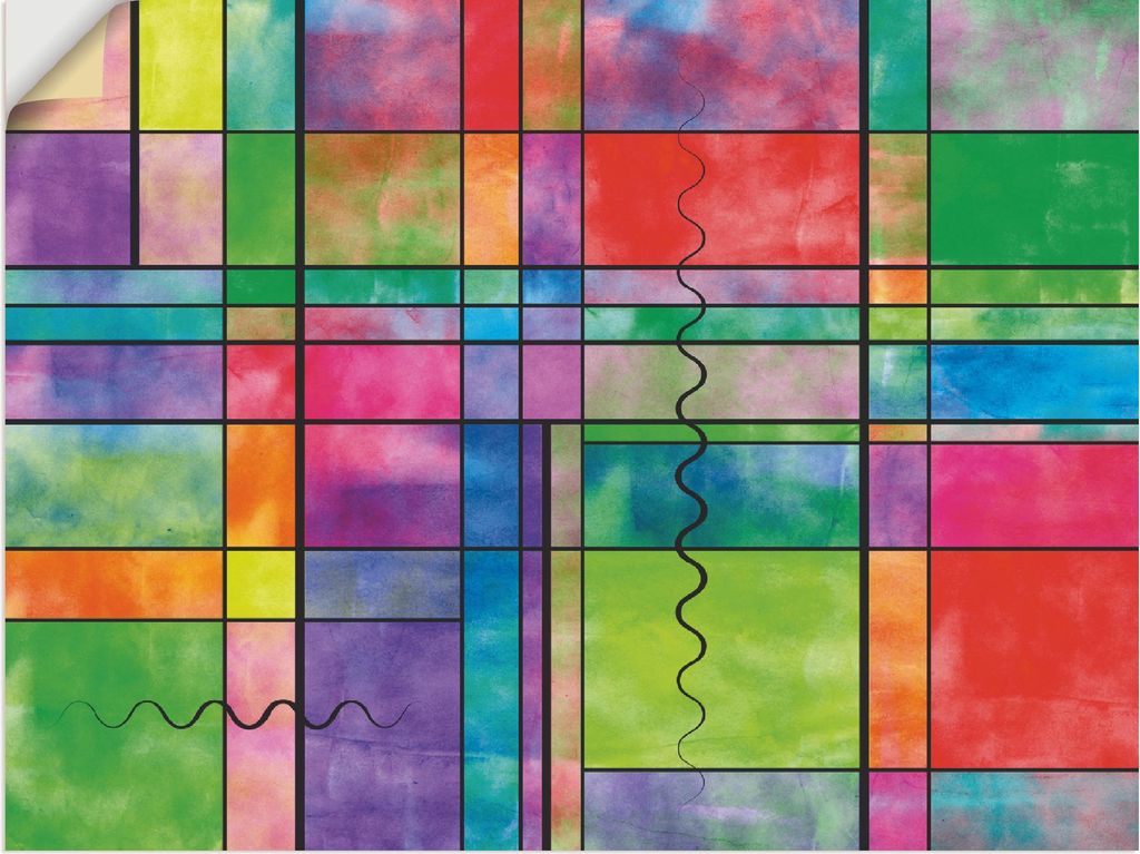 ARTland Wandbild, selbstklebend Bunt Abstrakt Größe: 40x30 cm