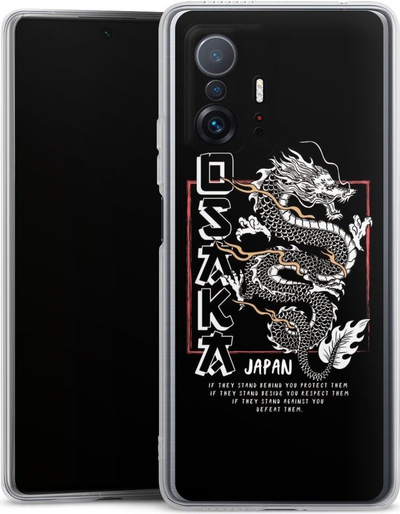 DeinDesign Handyhülle für Xiaomi 11T Pro 5G Silikon Hülle Case Smartphone Schutzhülle Drache Japan Meer