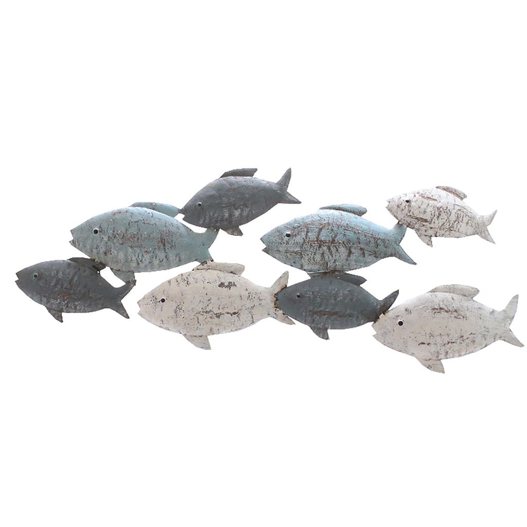 Wanddeko "Fische" aus Metall L 47 cm Wandobjekt Produktbild 