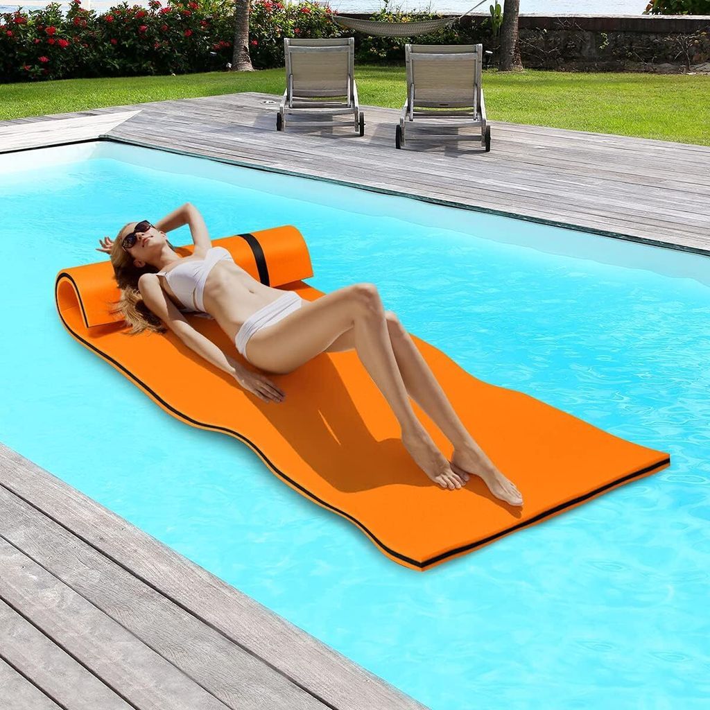 GOPLUS 210x66cm Wasserhängematte mit Kissen, Schwimmbett  Produktbild 