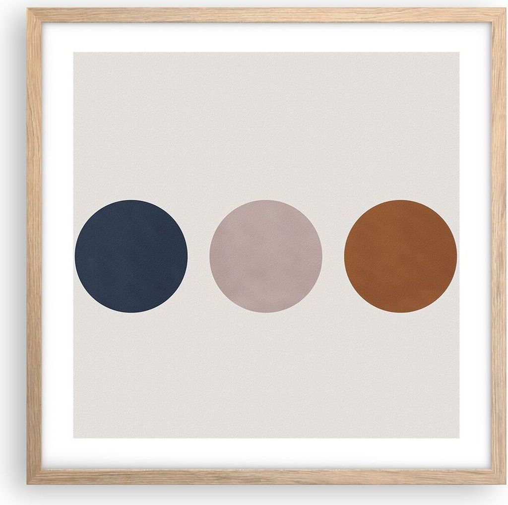 Gerahmtes Poster - Rahmen in heller Eiche - Minimalistisch Räder Modern - 50x50 cm - Wand Bild - Wanddeko - Wandbilder - Kunstposter - Wandposter ...