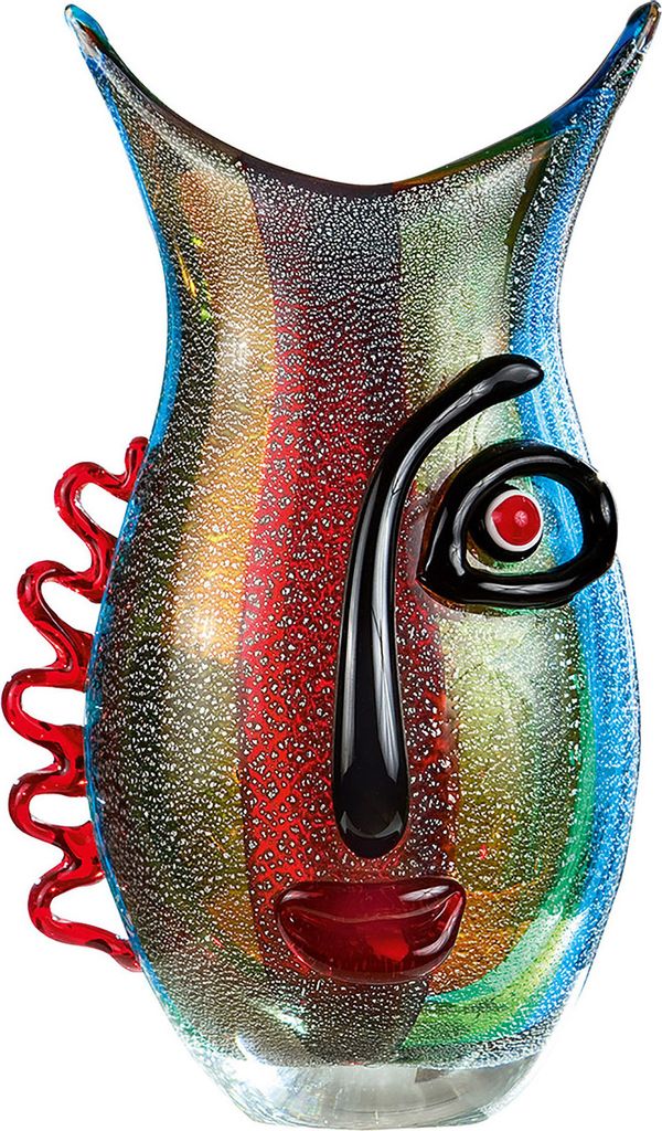 Casablanca by Gilde Glasart Design-Vase Vista durchgefärbt, handgearbeitet H. 33,5 cm,39586