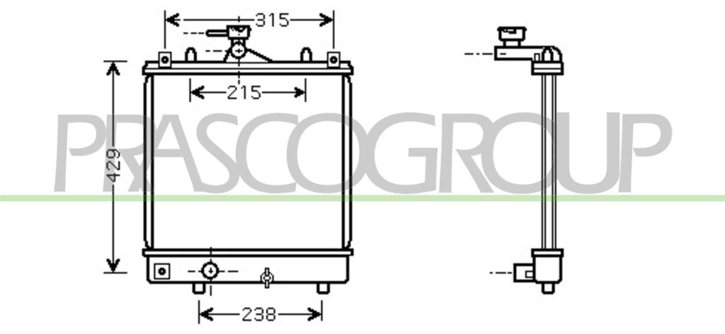 PRASCO OP304R001 Kühler Wasserkühler Motorkühler für OPEL AGILA (A) (H00) für VAUXHALL Agila Mk I (A) (H00)