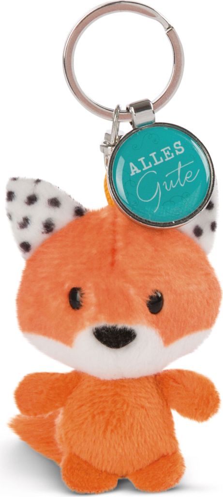 NICI Messenger Katze Schlüsselanhänger, mit Anhänger Alles Gute, Schlüssel Anhänger, Glücksbringer, 7 cm, 47532