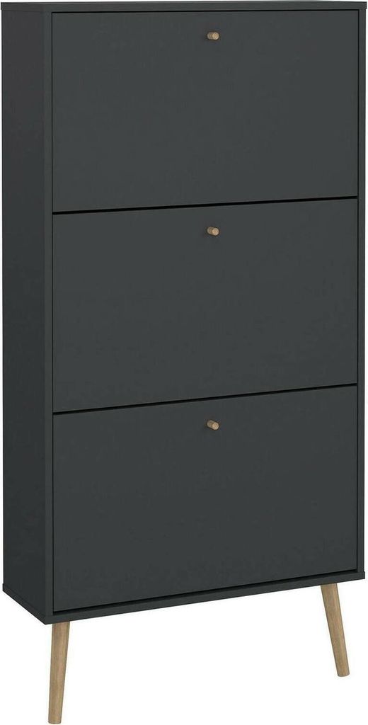 Schuhschrank Fung, Schuhregal, Mehrzweck-Eingangsgarderobe, Möbel für Schuhe, 70x24 h139 cm, Grau