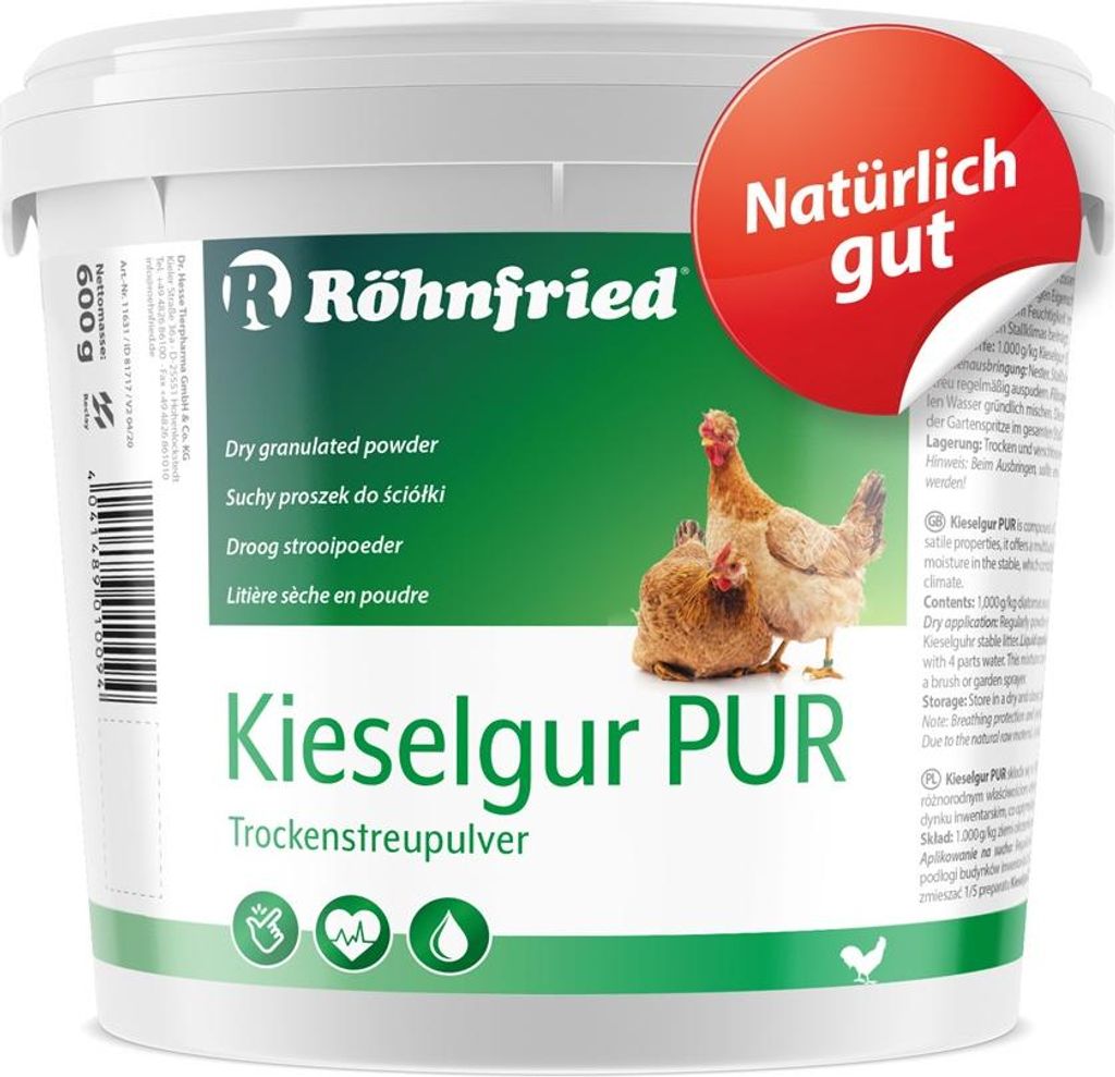 Röhnfried Kieselgur Pur 600 gramm zur Feuchtigkeitsbindung im Stall
