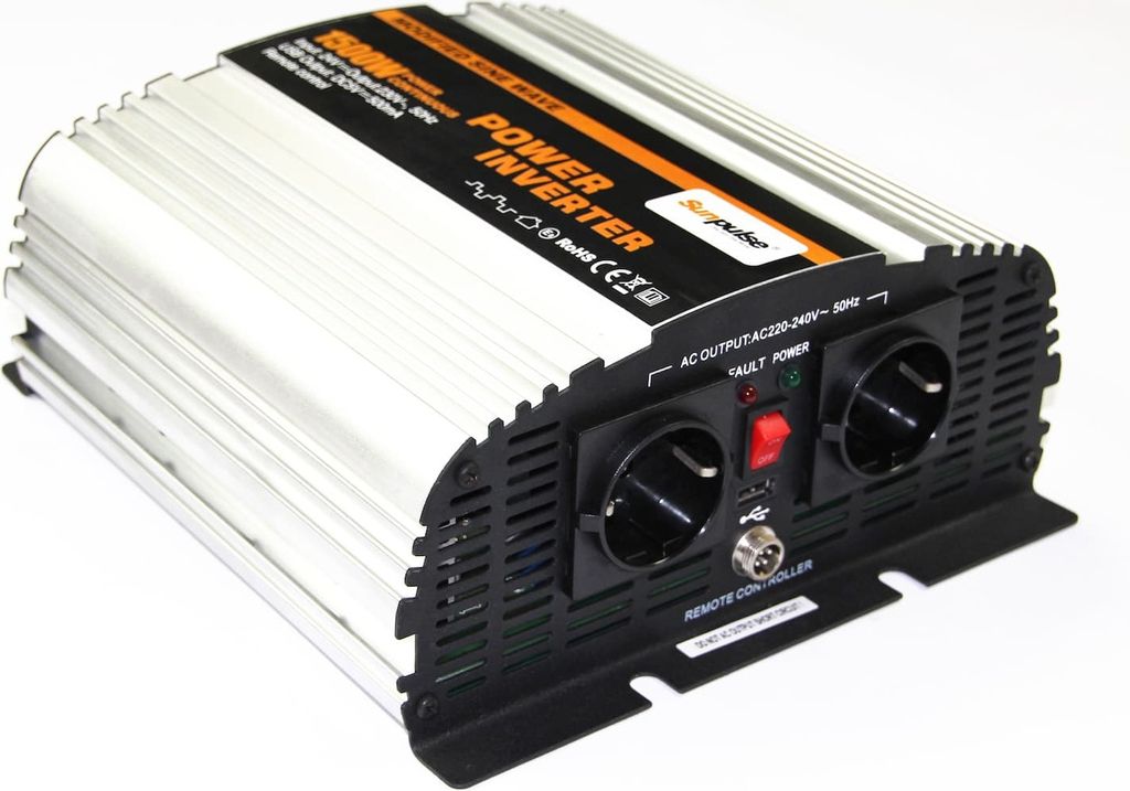 Spannungswandler 24V 230V Silber Mod. Sinus Wechselrichter: 1500 W