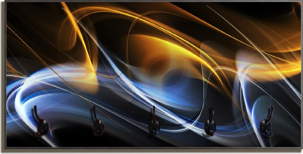 Wallario Flurgarderobe Wandgarderobe aus Holz, mit 5 Haken, Größe 80 x 40 cm, Motiv Abstraktes Design