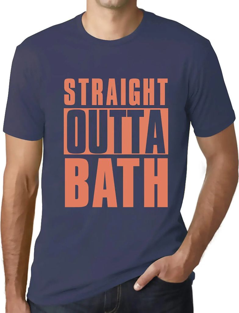 Herren Grafik T-Shirt Direkt aus dem Bad – Straight Outta Bath – Öko-Verantwortlich Vintage Jahrgang Kurzarm Lustige Druck Geburtstag Geschenk...