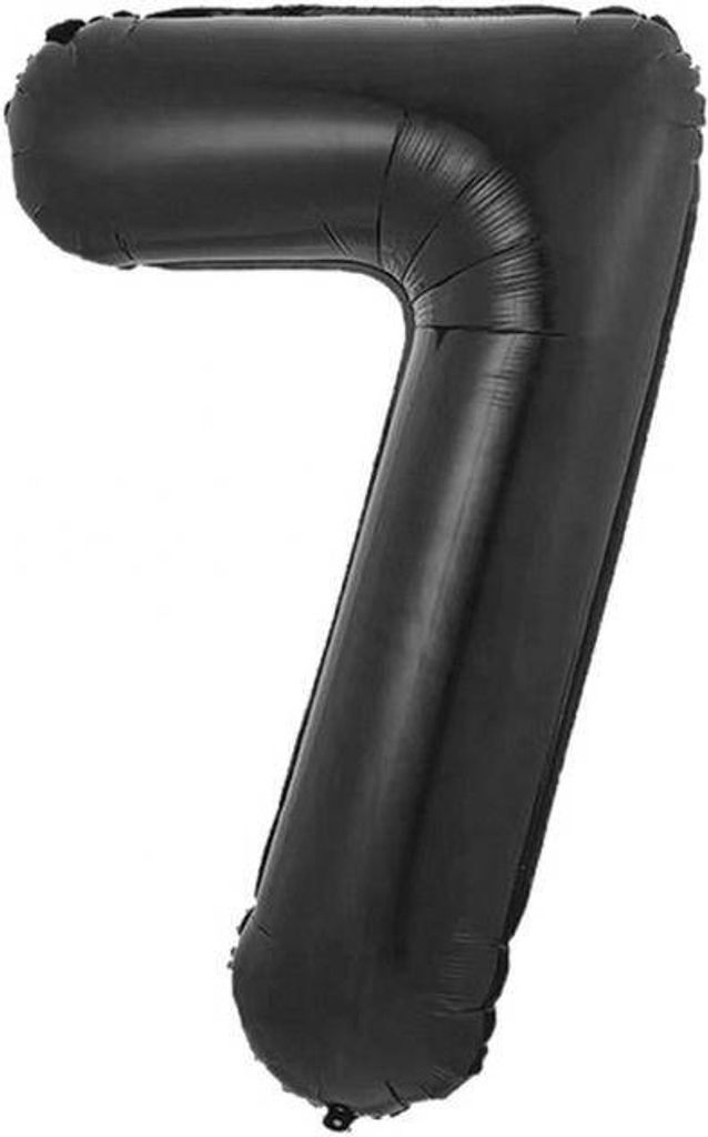 Folienballon, Zahl 7, mattschwarz, 85 cm