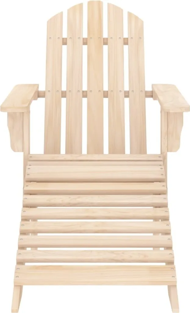 SYFAX Sedia Adirondack con Ottomana in Legno Massello di Abete Giardino