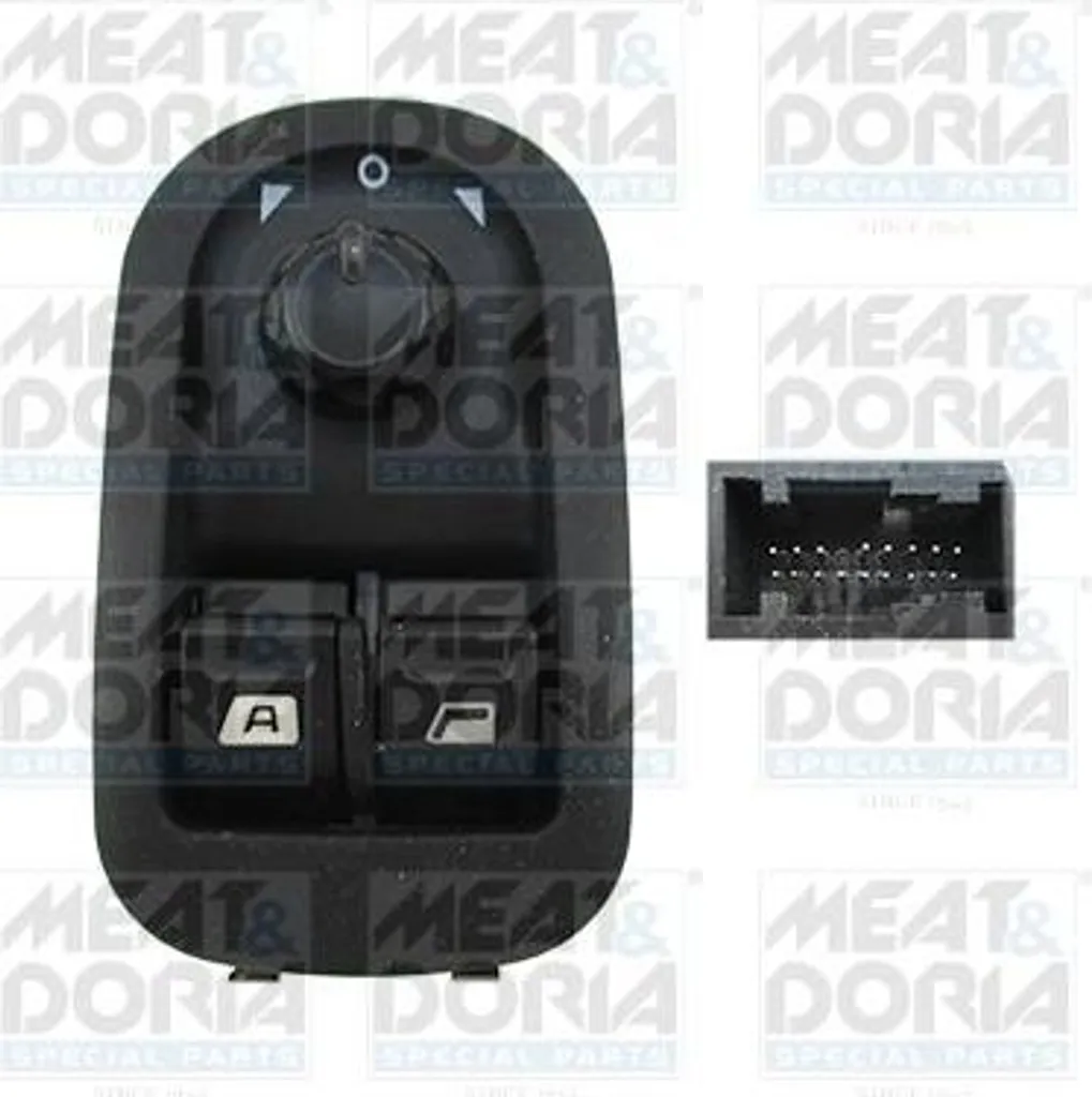 Interrupteur lève-vitre MEAT & DORIA 26087 OE 6554WA pour Peugeot 206