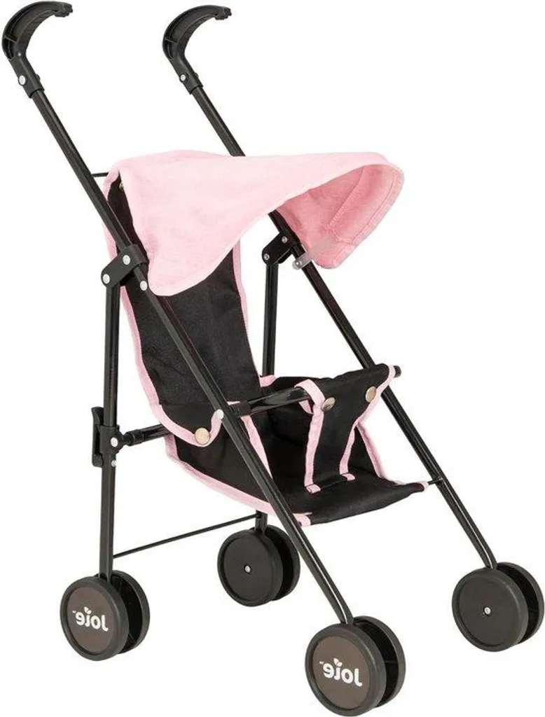 Poussette enfant pliable gain de place noire et rose pour petit poupon