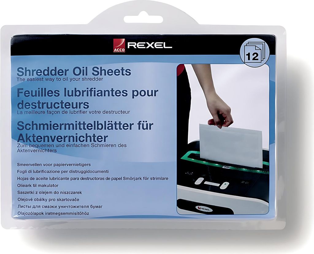 REXEL Schmiermittel-Blätter für Aktenvernichter, 12 Blatt Image du produit 