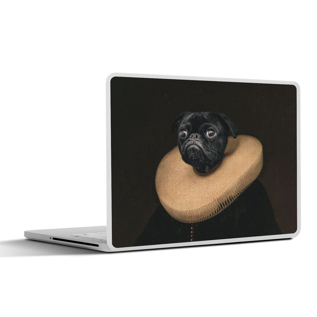 MuchoWow Laptop Aufkleber Sticker Cover Hund - Gemälde - Tierkopf 40x30 cm - Laptop Dekoration - Selbstklebend