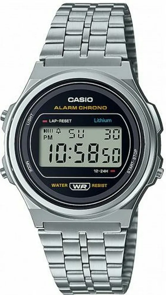 Montre digitale argentée au look rétro chic par Casio Vintage