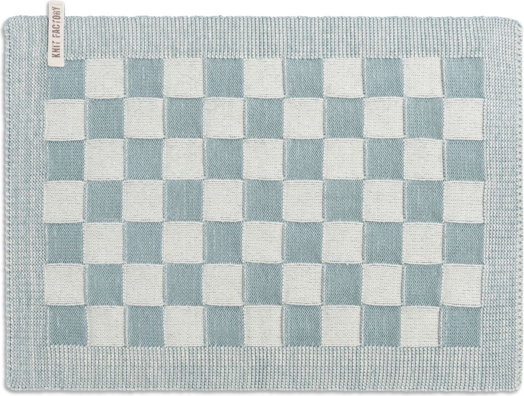 Knit Factory Tischset Block - Ecru/Stone Green - 50x30 cm