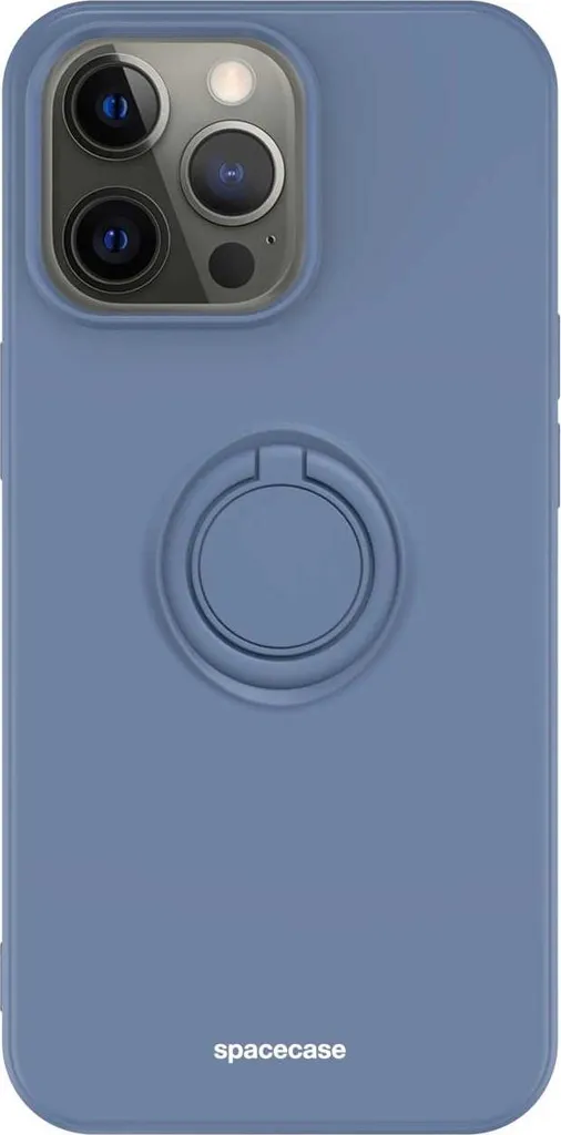 Cover iPhone 13 Pro Max SPACECASE Silicone Blu con Ring Stand - 7