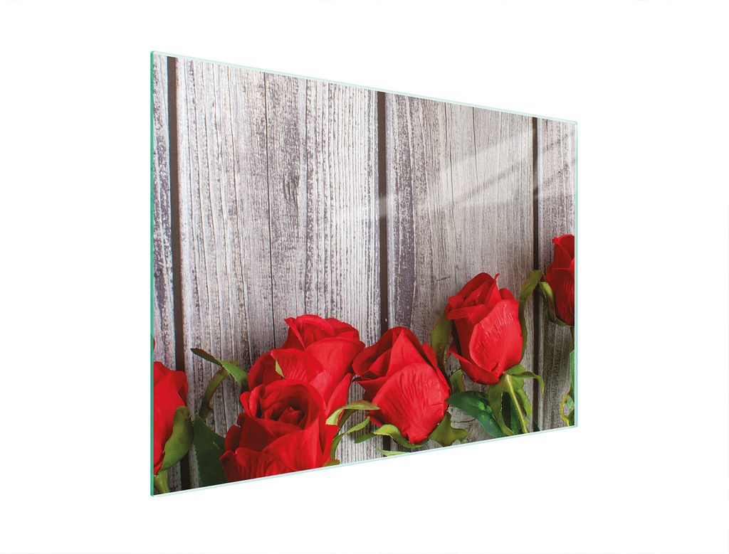 Schneidebrett Herdabdeckplatte Multiglasschneidplatte 30x22 cm Holz Rose