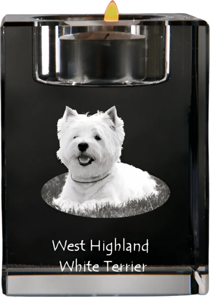 Accessori Westie Terrier Portacandele Cristallo Art-Dog Originale