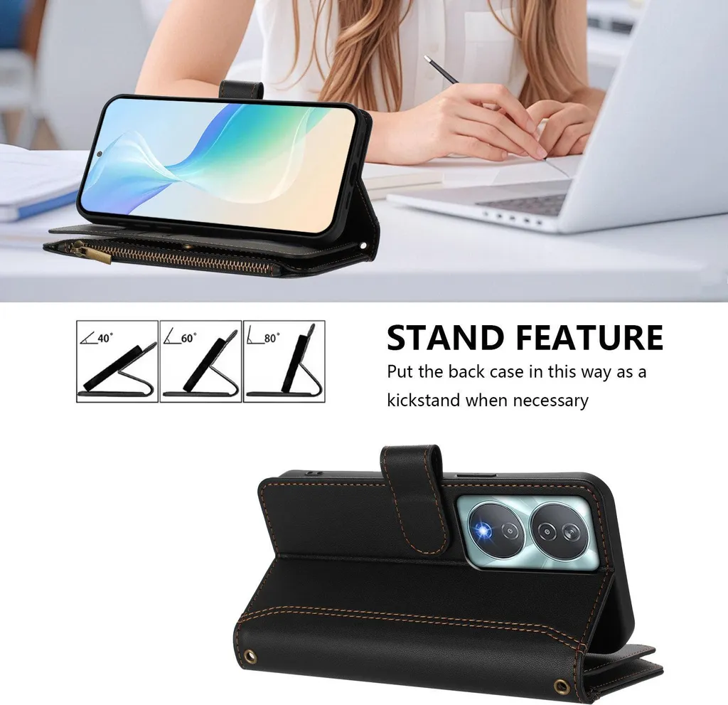 Cover Honor X7b / 90 Smart Antishock con Wallet Zip - Protezione 5G - 2